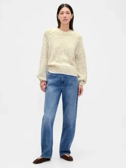 Cotton-Blend Relaxed Crewneck Sweater