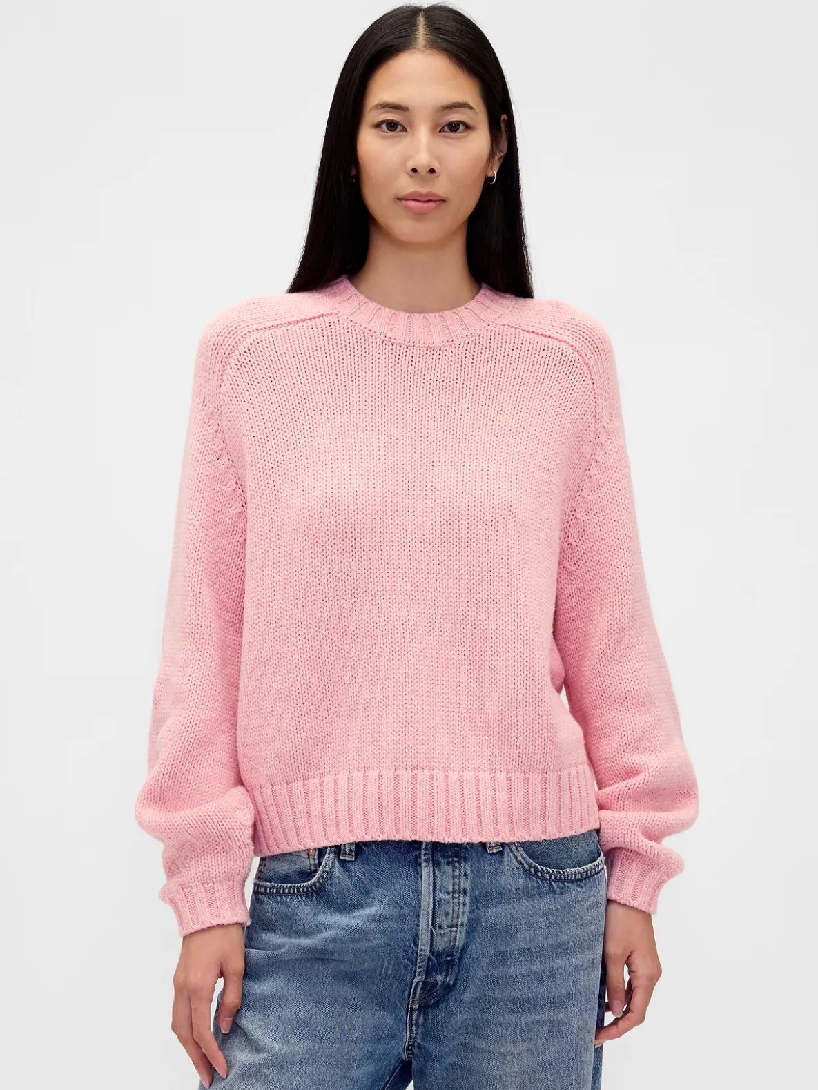Cotton-Blend Relaxed Crewneck Sweater