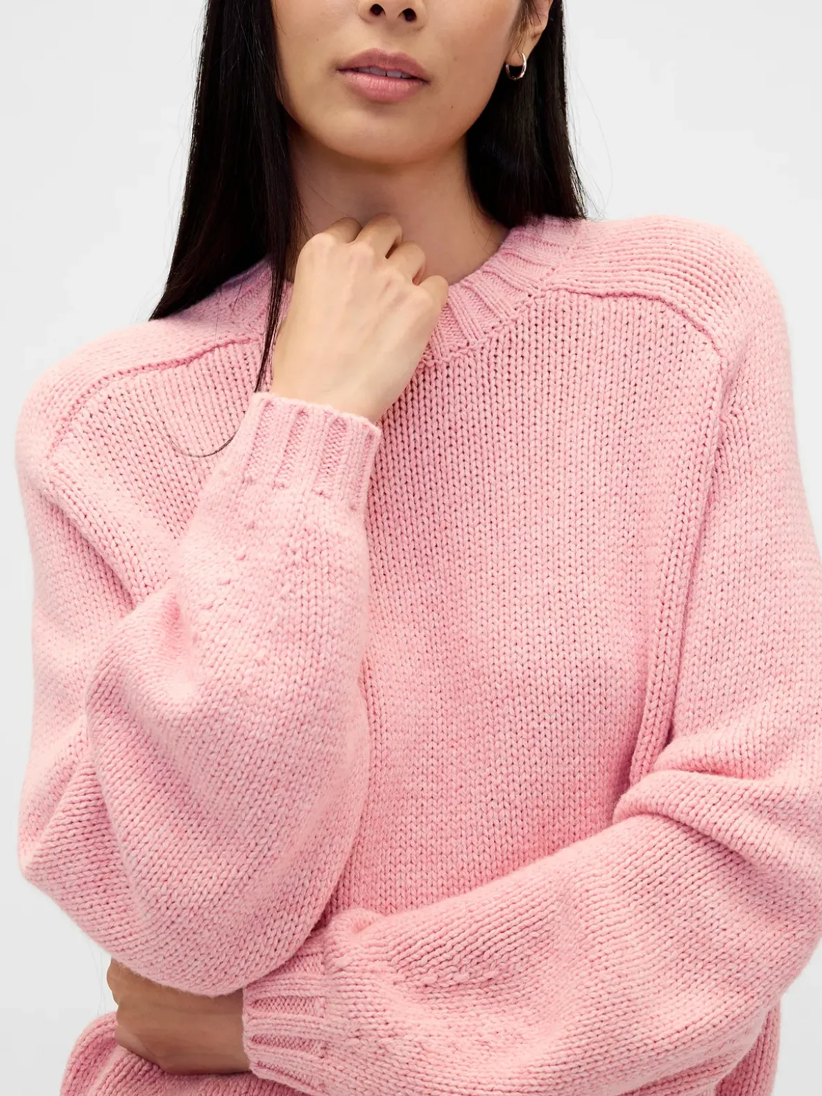 Cotton-Blend Relaxed Crewneck Sweater
