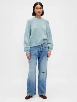 Cotton-Blend Relaxed Crewneck Sweater