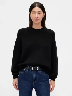 Cotton-Blend Relaxed Crewneck Sweater