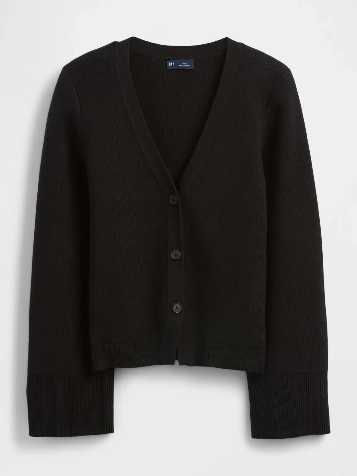 Cotton-Blend Relaxed V-Neck Cardigan Sweater