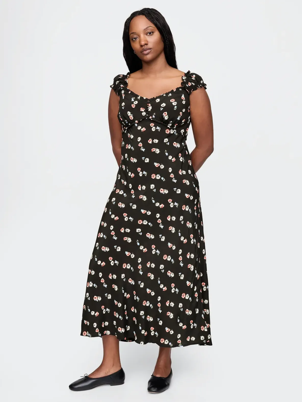 Crepe Sweetheart Maxi Dress
