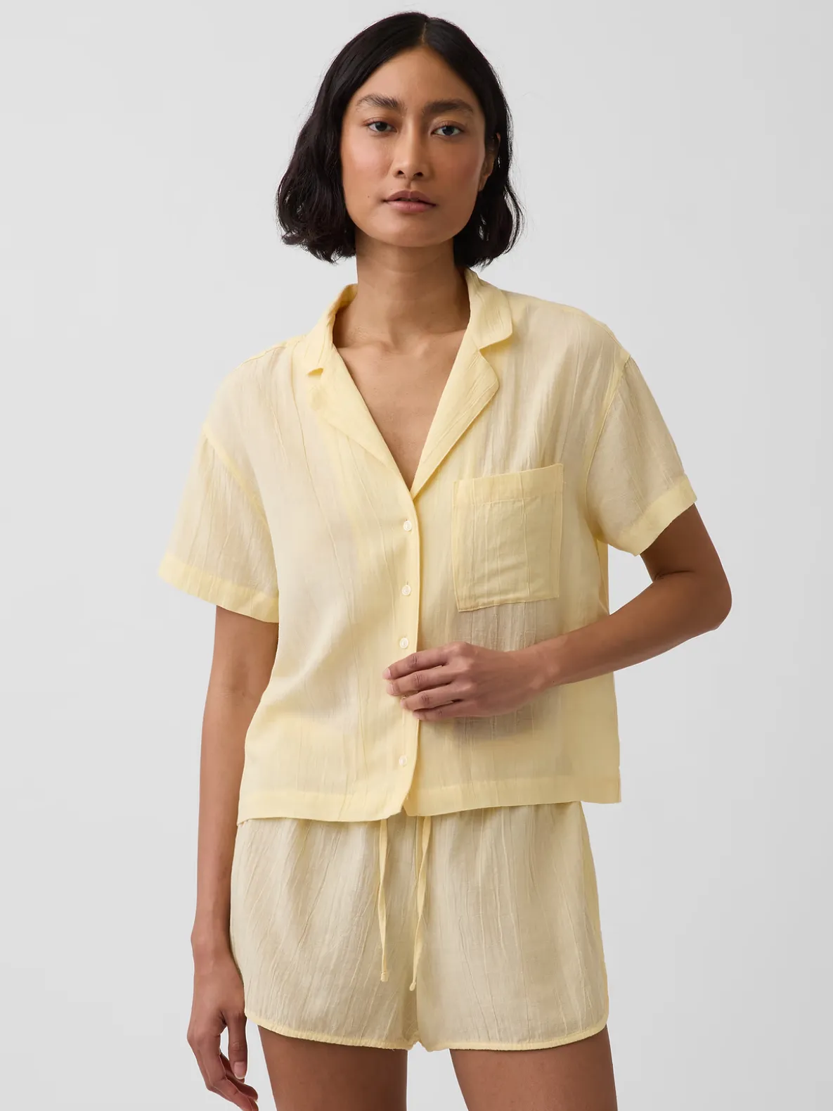 Crinkle Gauze Oversized PJ Shirt