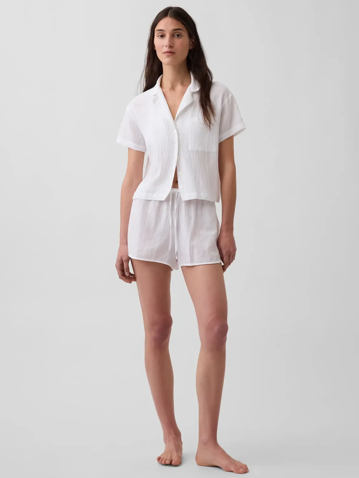 Crinkle Gauze Oversized PJ Shirt