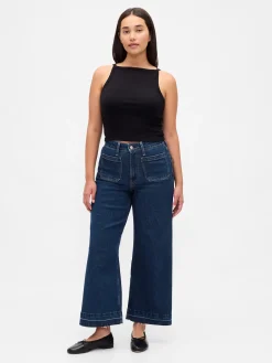 Curvy High Rise Stride Wide-Leg Ankle Jeans