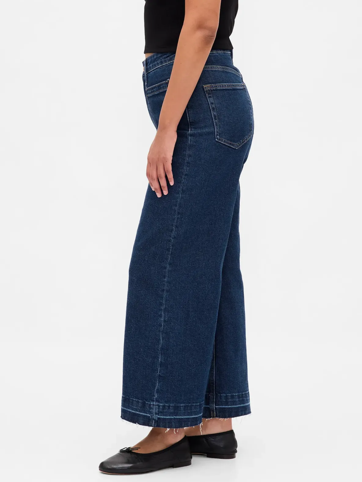Curvy High Rise Stride Wide-Leg Ankle Jeans
