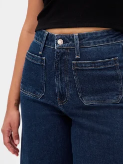 Curvy High Rise Stride Wide-Leg Ankle Jeans