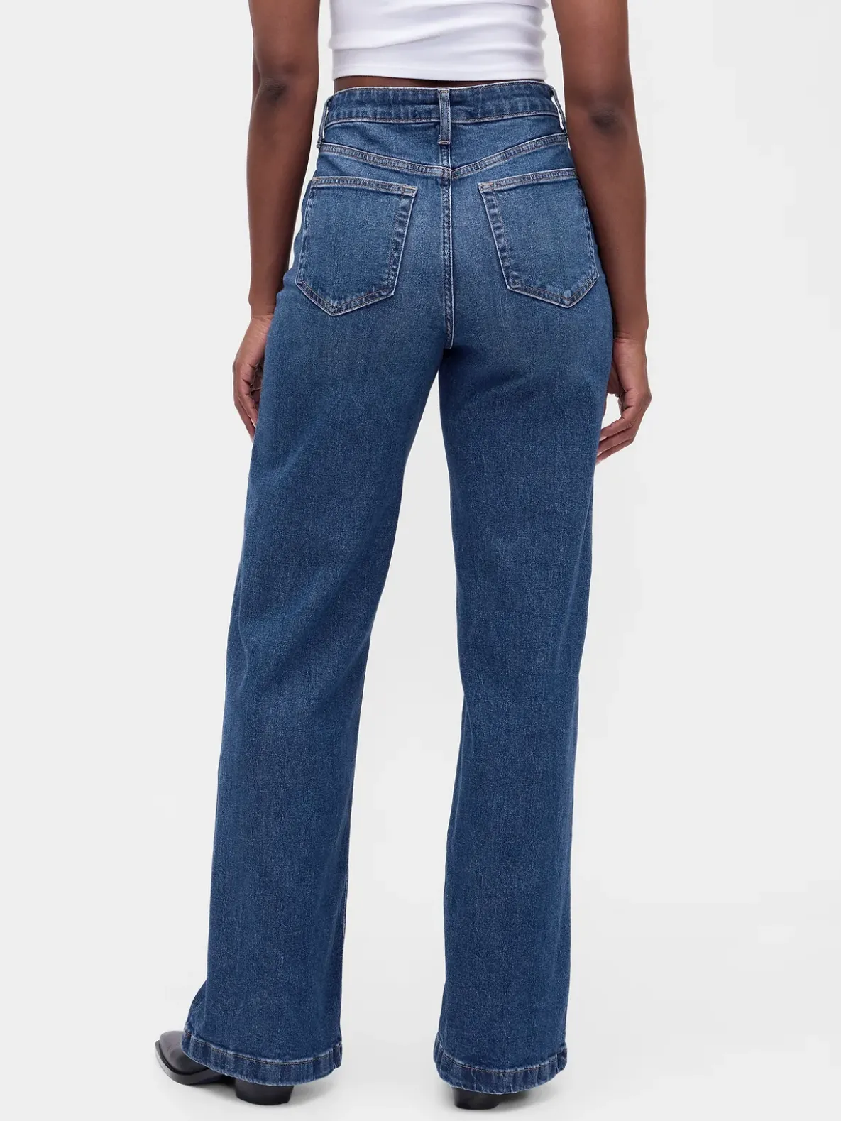 Curvy High Rise Stride Wide-Leg Jeans
