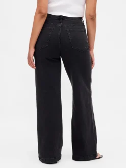 Curvy High Rise Stride Wide-Leg Jeans