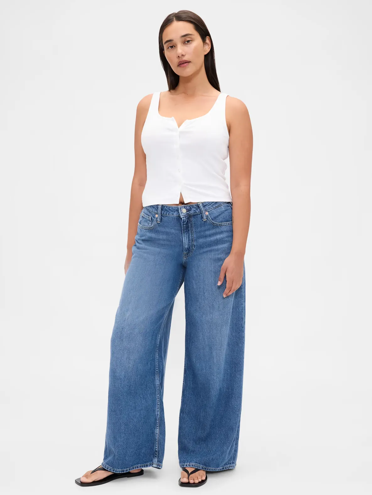 Curvy Mid Rise UltraSoft Baggy Jeans