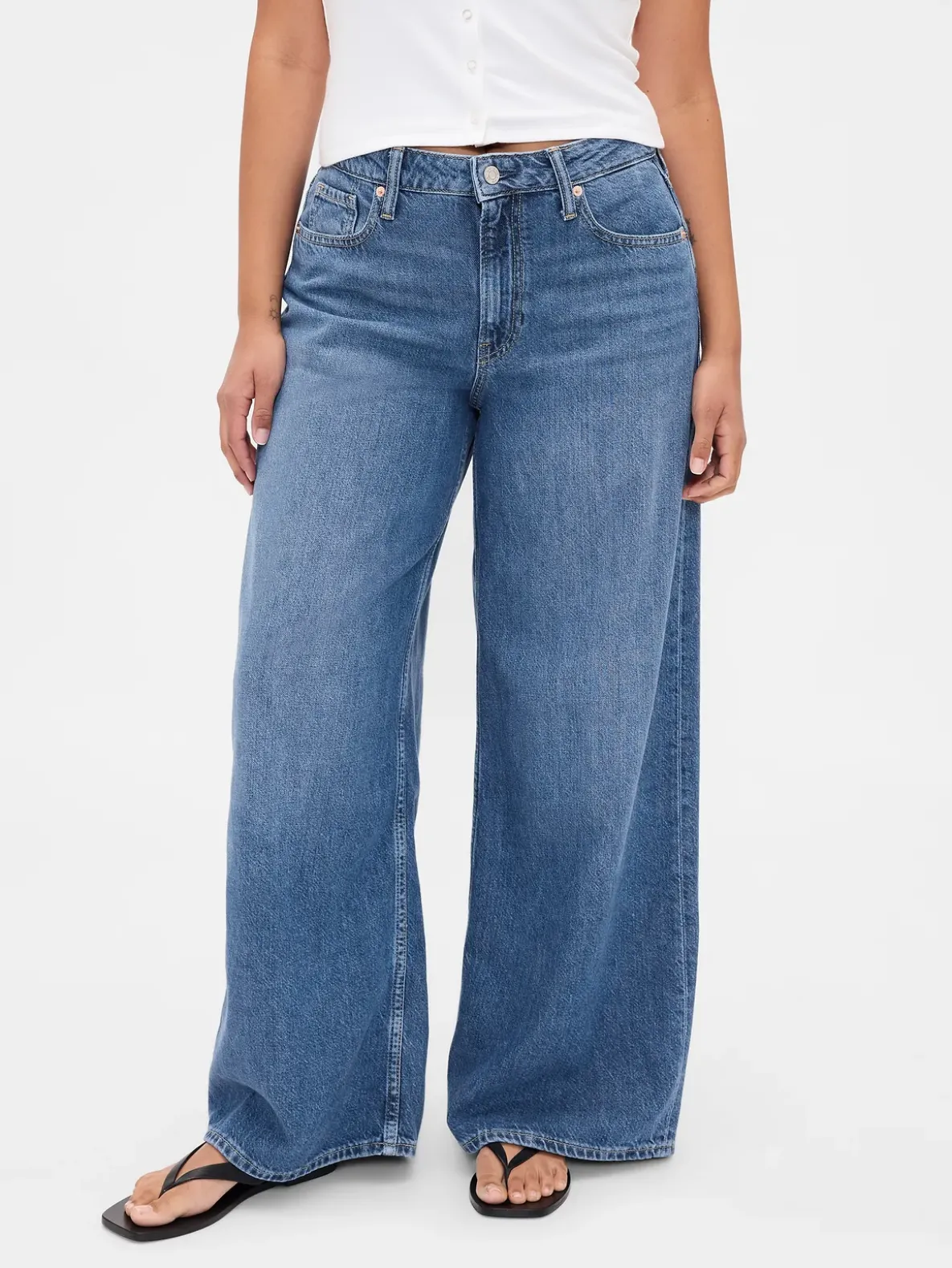Curvy Mid Rise UltraSoft Baggy Jeans