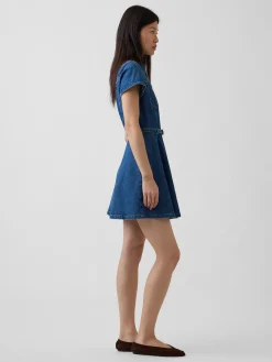 Denim Belted Mini Shirtdress