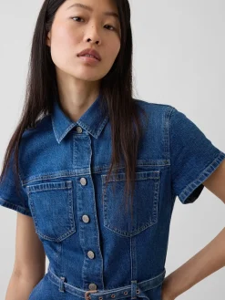 Denim Belted Mini Shirtdress