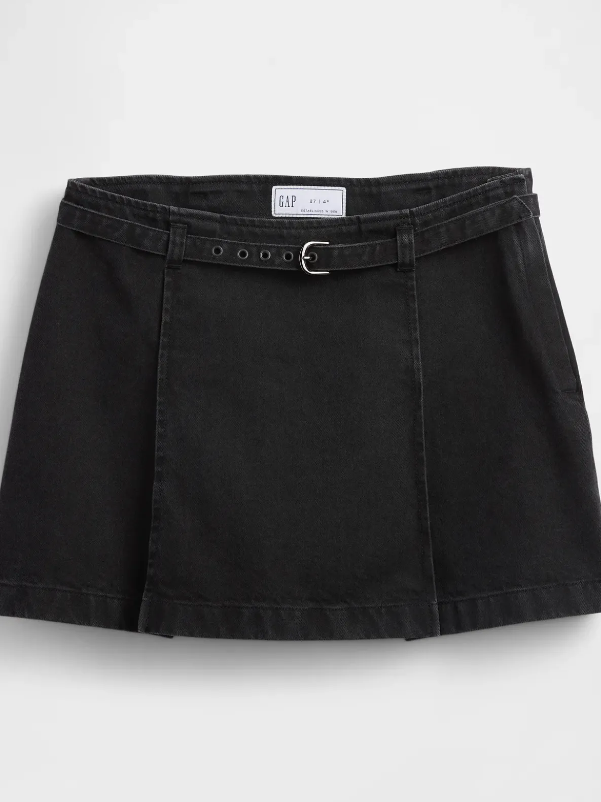 Denim Belted Mini Skirt