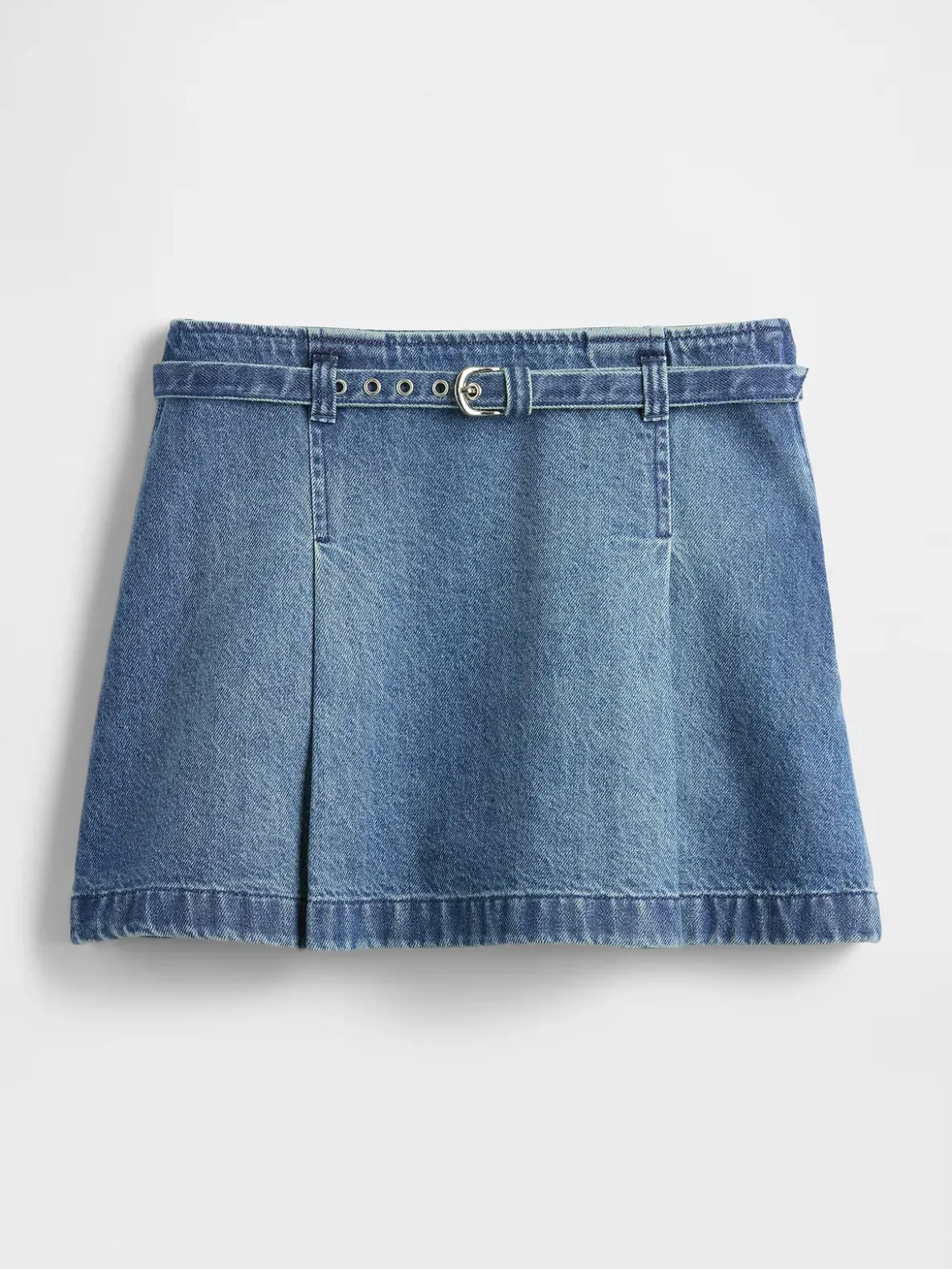 Denim Belted Mini Skirt