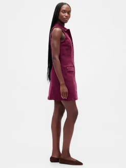 Denim Collared Shift Mini Dress