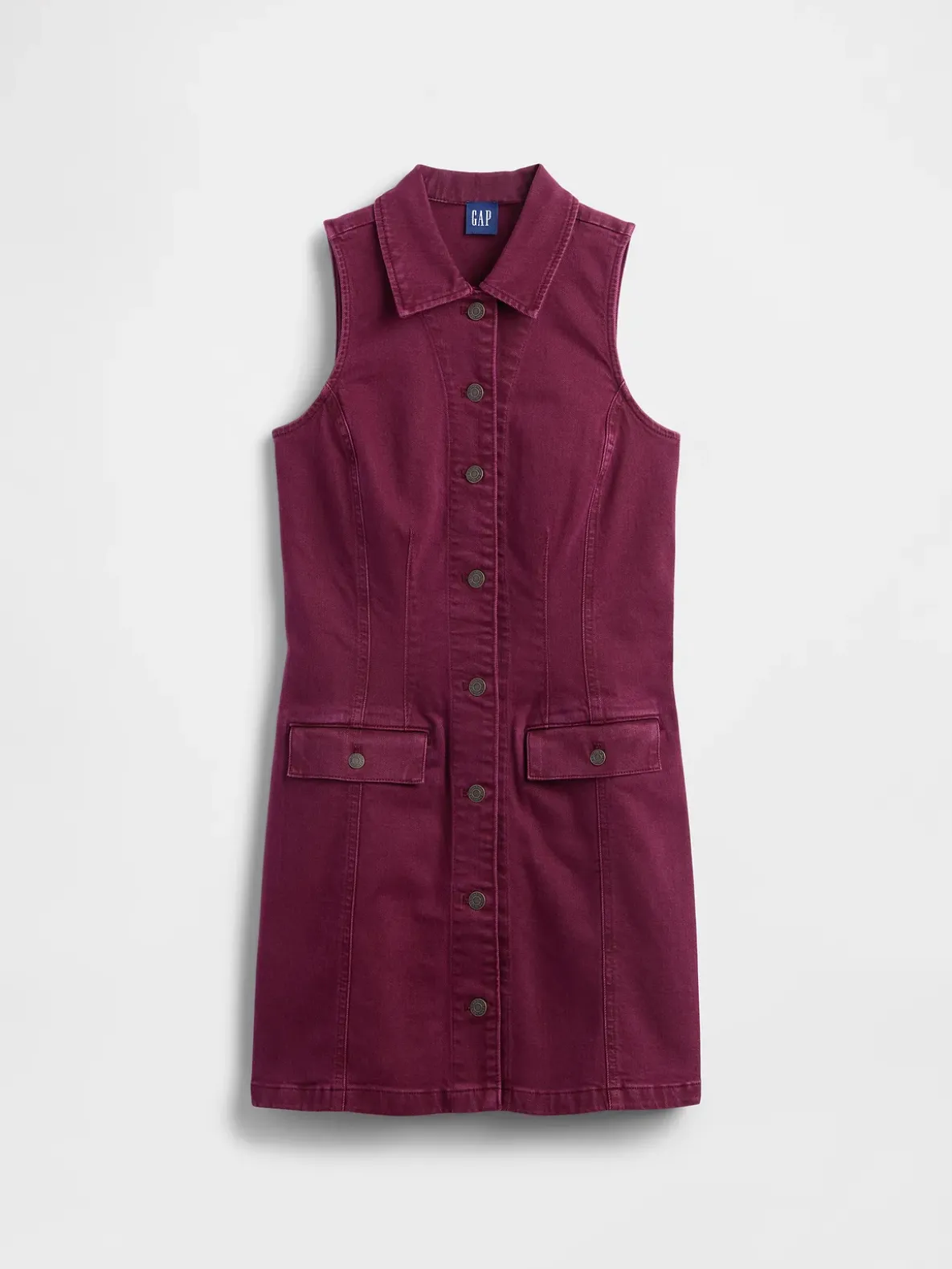Denim Collared Shift Mini Dress