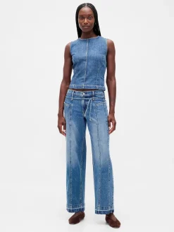Denim Crop Shell Tank Top