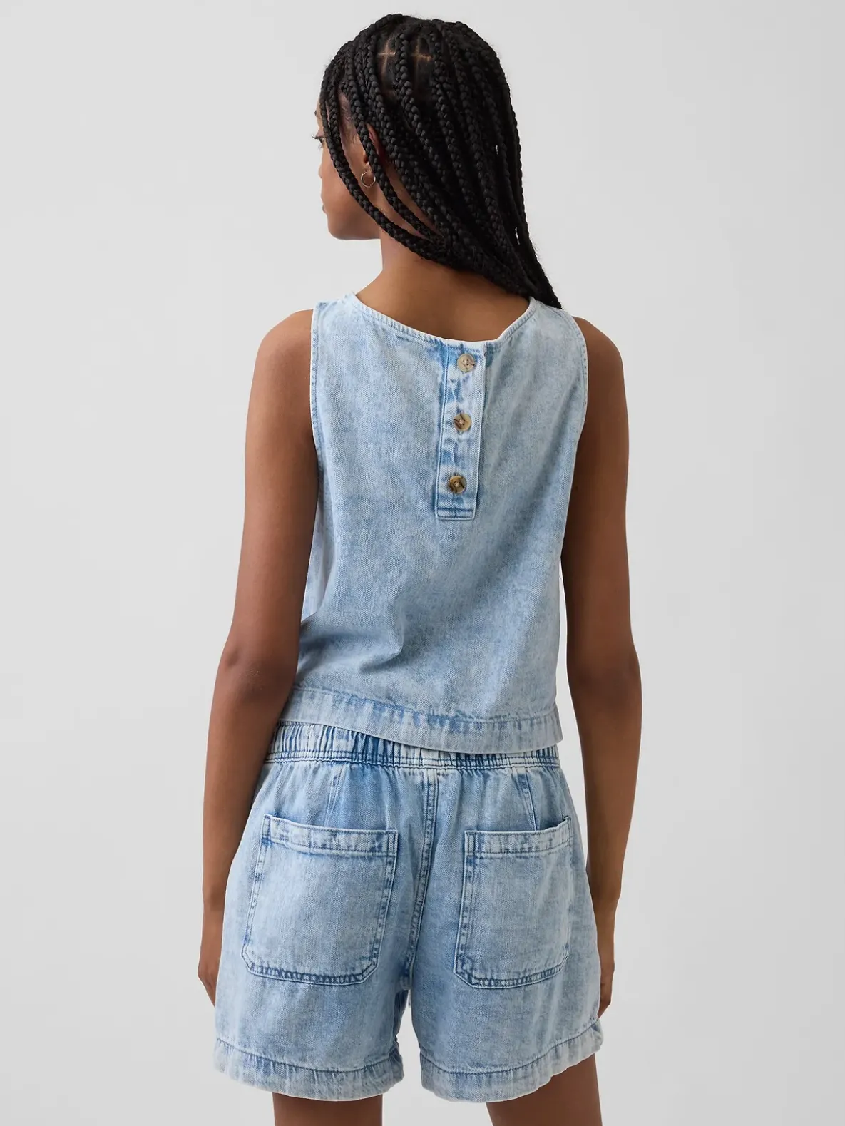 Denim Crop Shell Tank Top