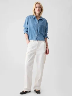 Denim Crop Shirt