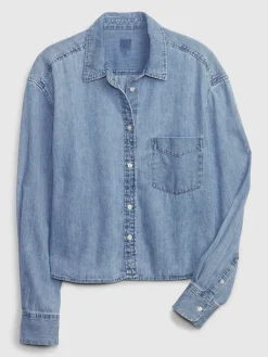 Denim Crop Shirt