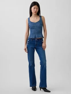 Denim Fitted Peplum Top