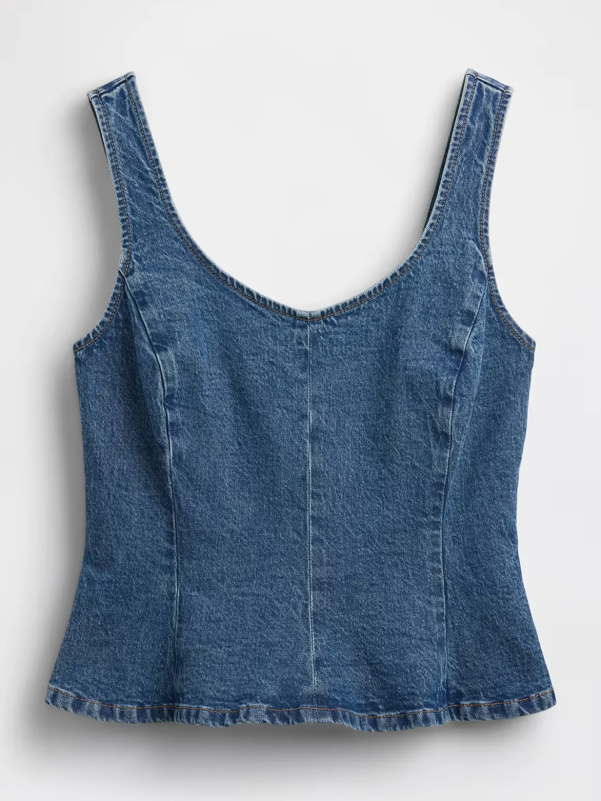 Denim Fitted Peplum Top