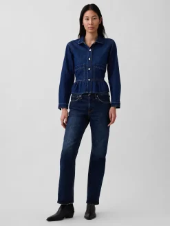Denim Fitted Peplum Top