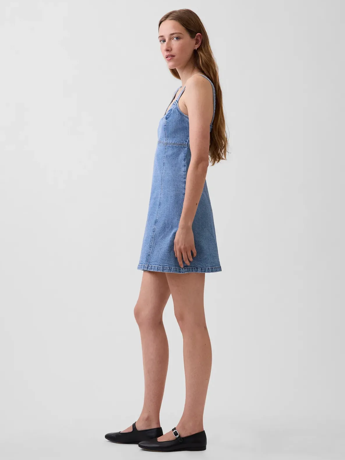 Denim Paneled Mini Dress