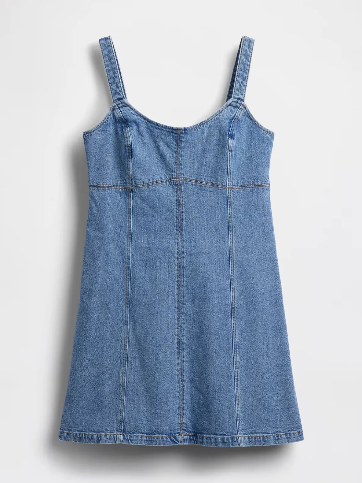Denim Paneled Mini Dress