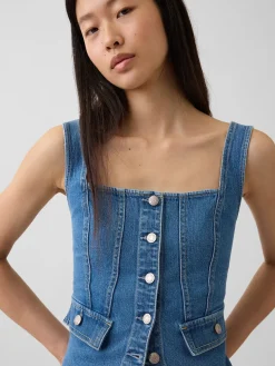 Denim Pocket Corset Top