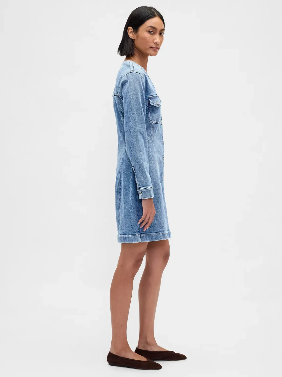 Denim Pocket Mini Dress