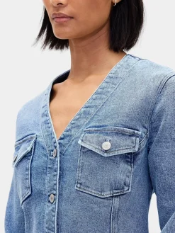 Denim Pocket Mini Dress