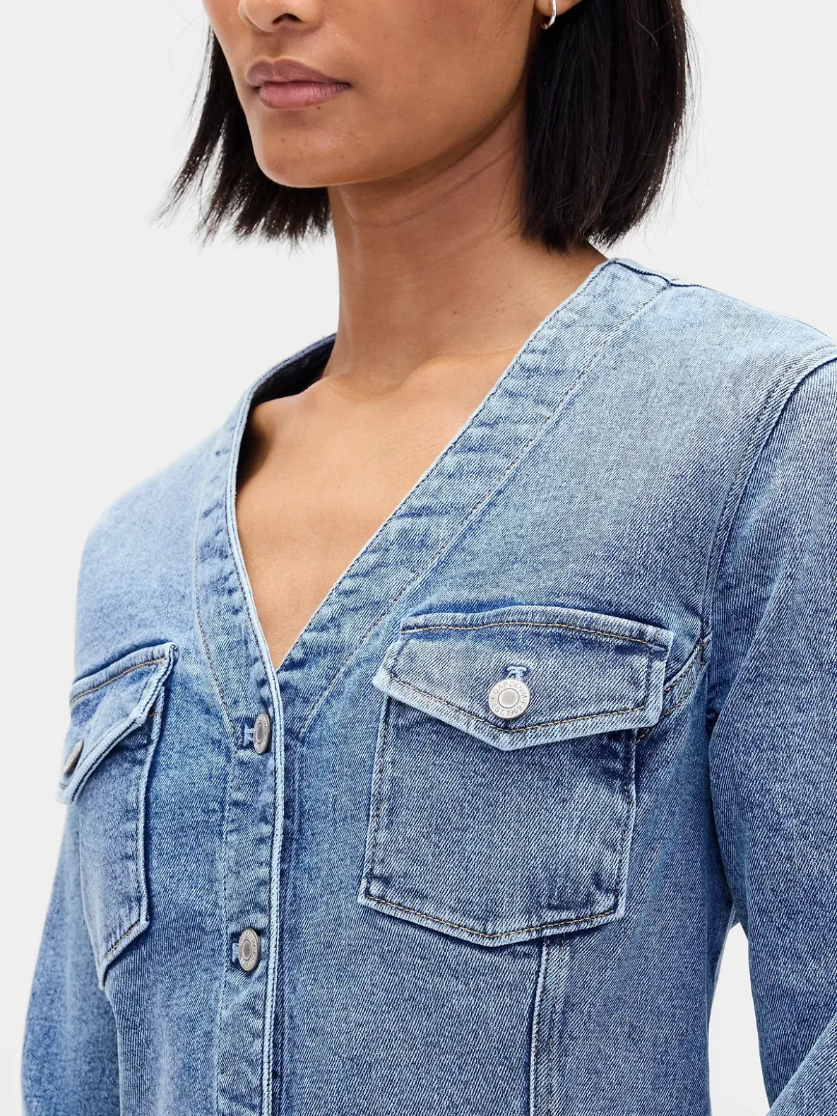 Denim Pocket Mini Dress