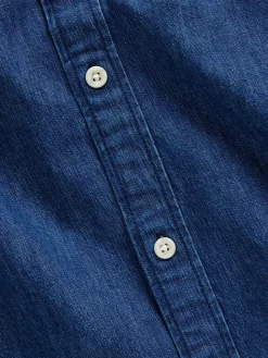 Denim Relaxed Straight-Hem Shirt