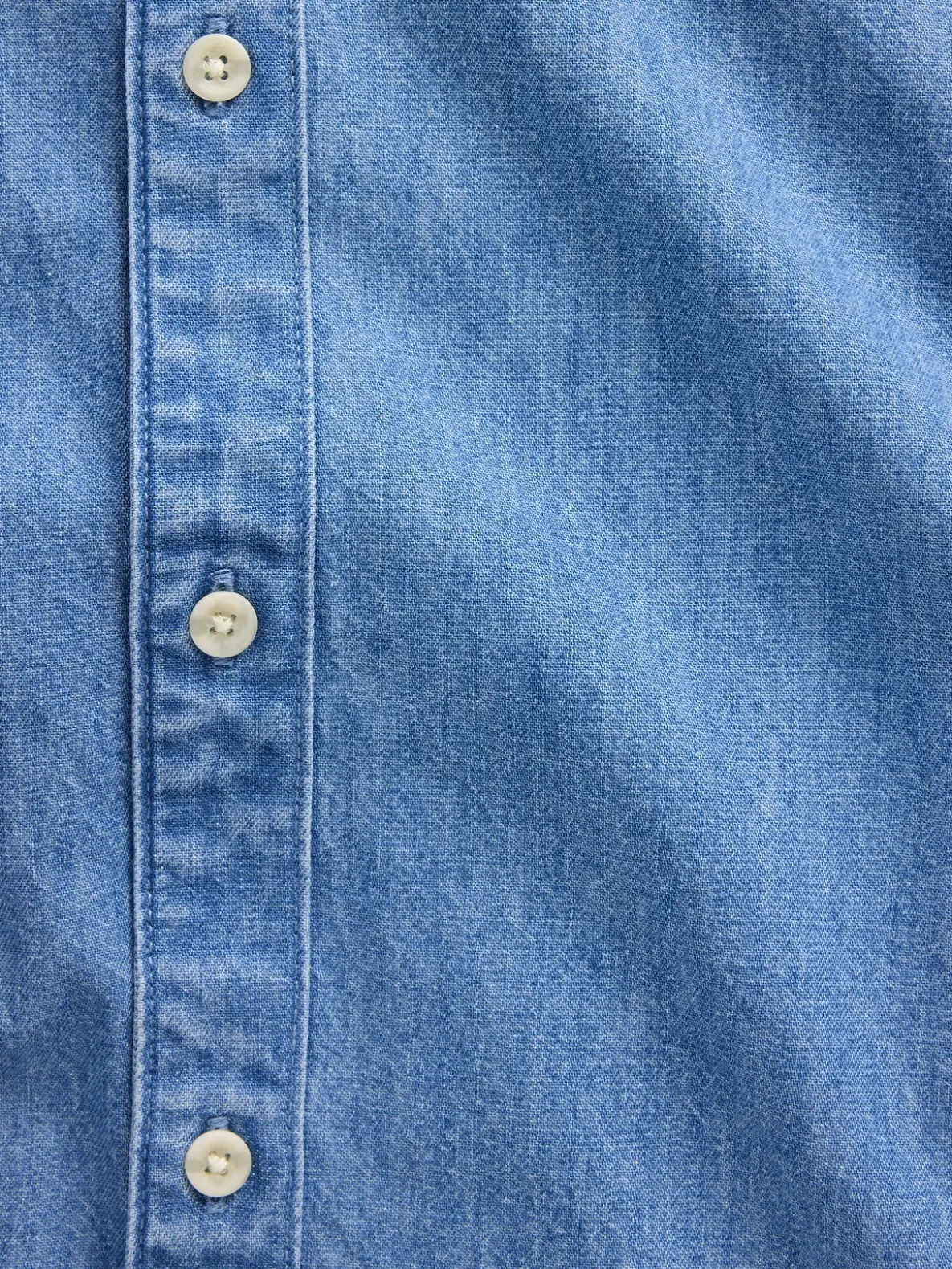 Denim Relaxed Straight-Hem Shirt