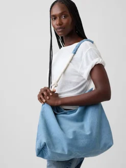 Denim Rope Bucket Bag