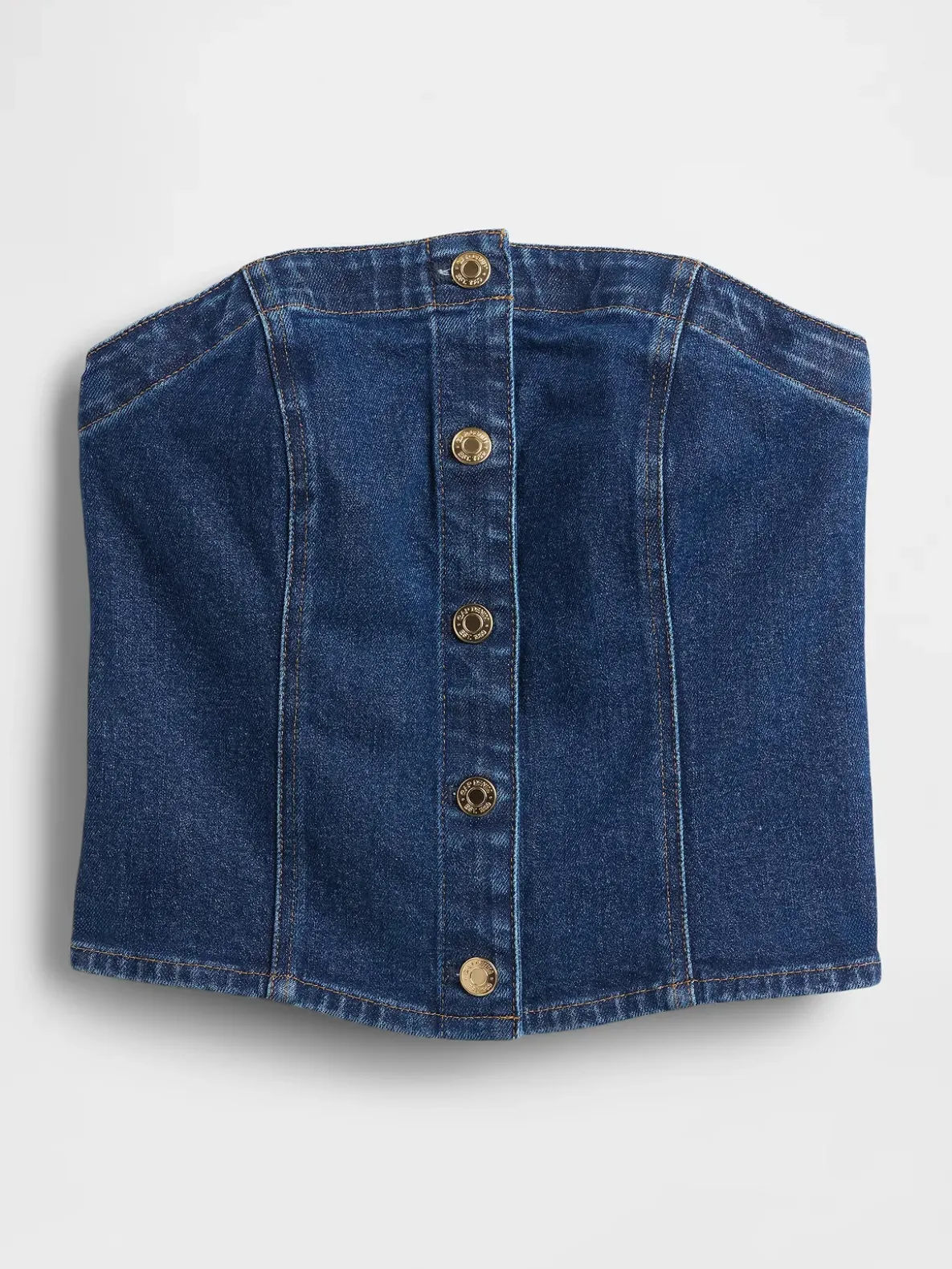 Denim Strapless Crop Vest