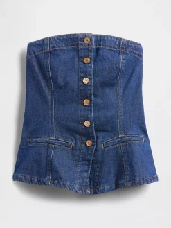 Denim Strapless Vest