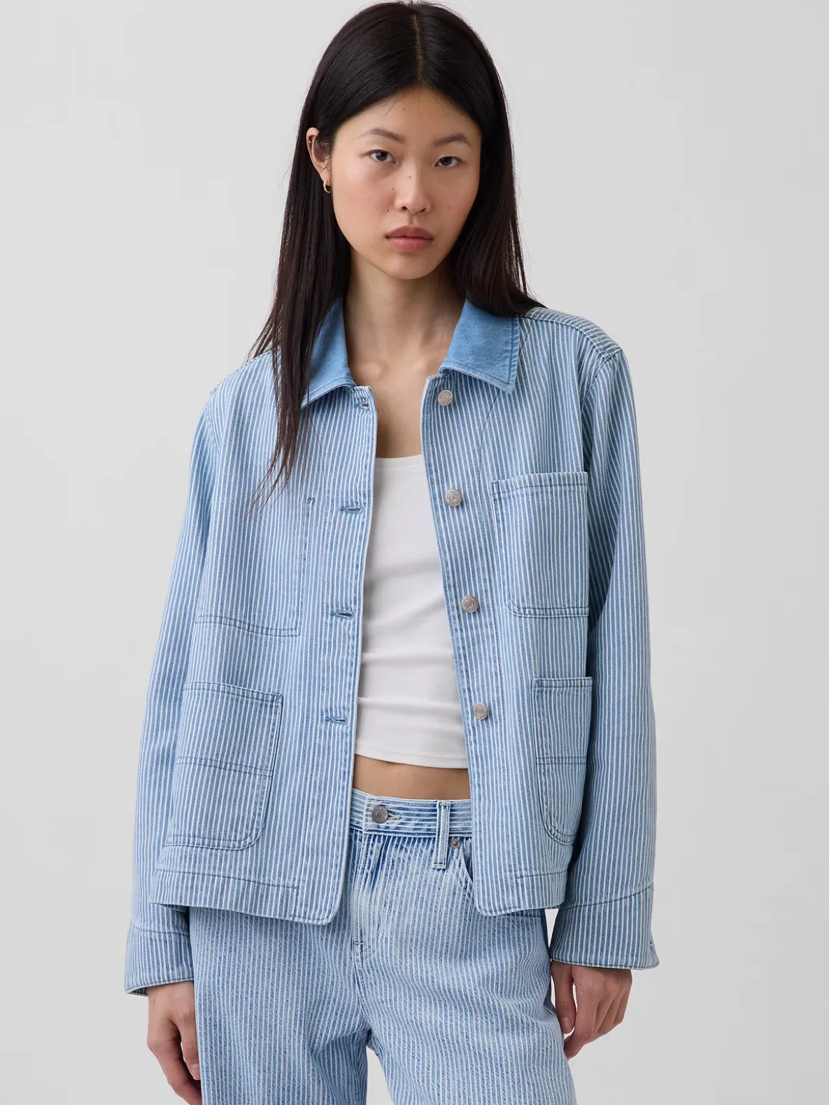 Denim Stripe Chore Jacket