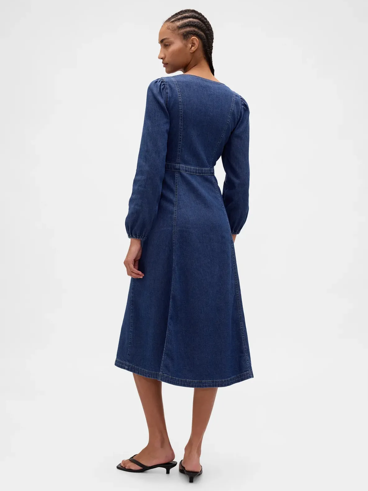 Denim Sweetheart Midi Dress