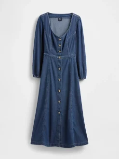 Denim Sweetheart Midi Dress