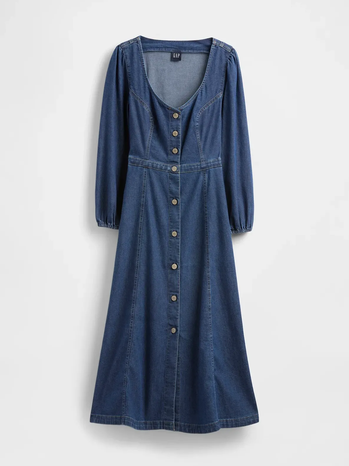 Denim Sweetheart Midi Dress