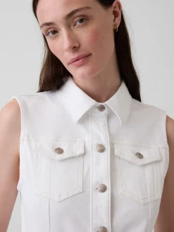 Denim Tie-Belt Midi Dress