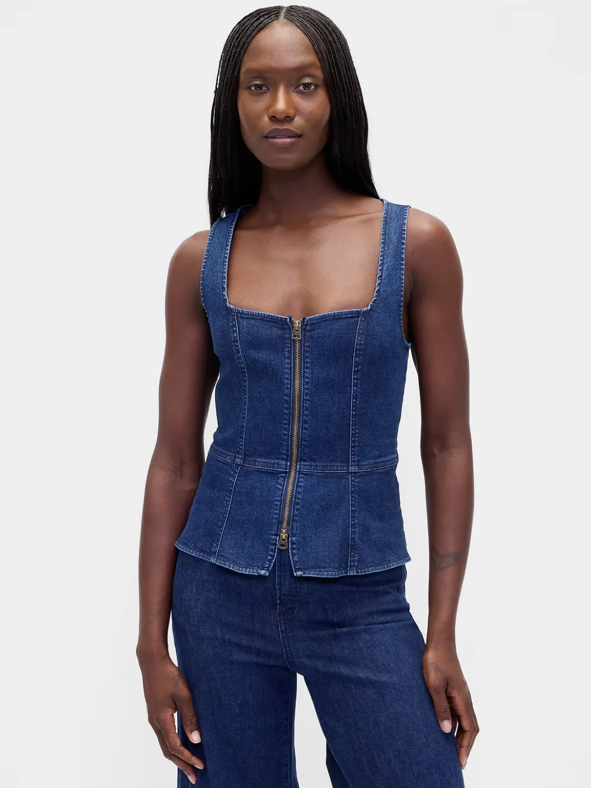 Denim Zip Vest