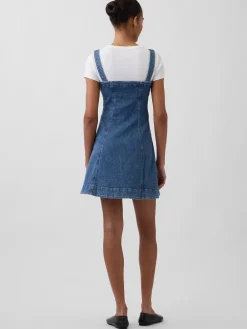 Denim Zip-Front Mini Dress