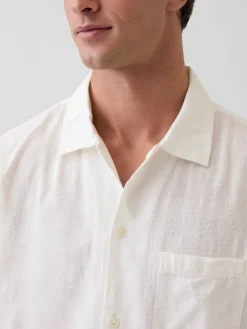 Dobby Relaxed Straight-Hem Shirt