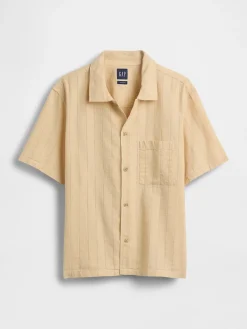 Dobby Relaxed Straight-Hem Shirt