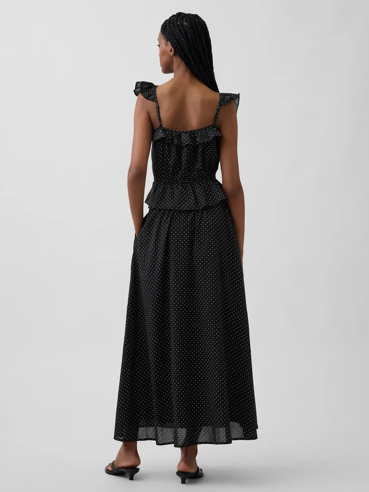 Dotted Voile Maxi Skirt